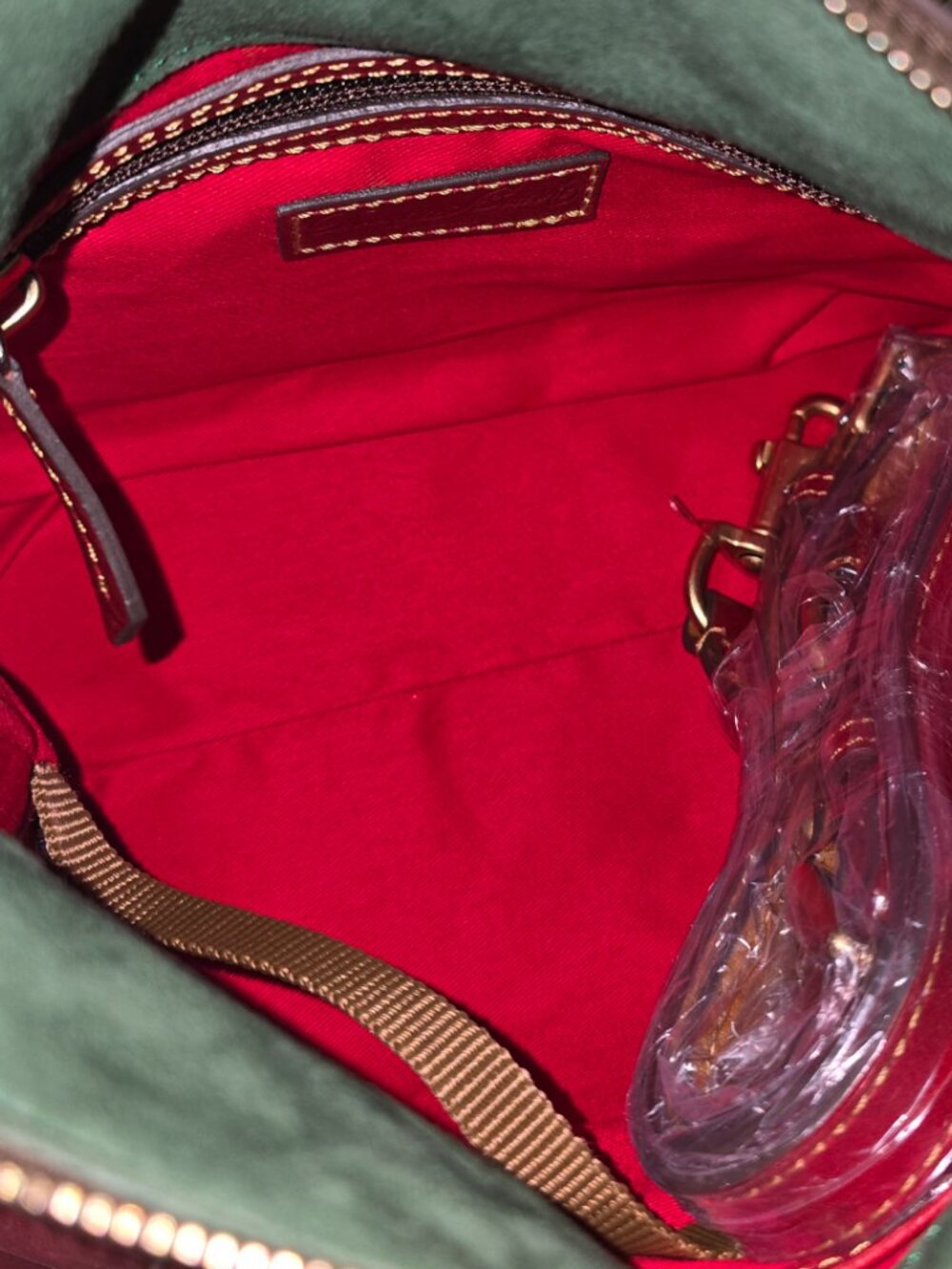 Dooney & Bourke Florentine Micro Satchel Crossbody w/ Matching Wallet (Red) - Picture 7 of 10